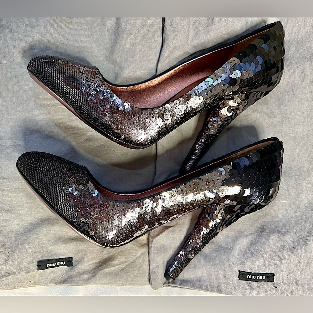 Miu Miu Sequin High Heel Pumps